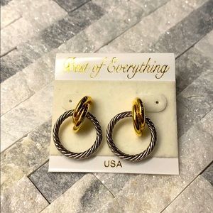 Small silver and gold hoop earrings